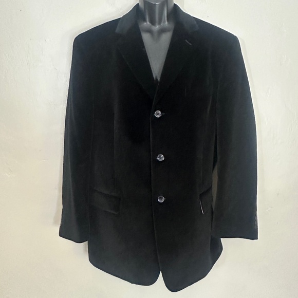 Wilke-Rodriguez Black Velvet Blazer 48L Gently worn Gently worn 100% cotton - Picture 1 of 4